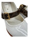 Fendi Shoe Size 39.5 White & Brown Patent Leather Pointed Toe Buckle Pumps White & Brown / 39.5