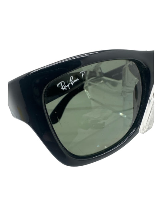 Ray Ban Black Acetate Silver Hardware Square Sunglasses Black