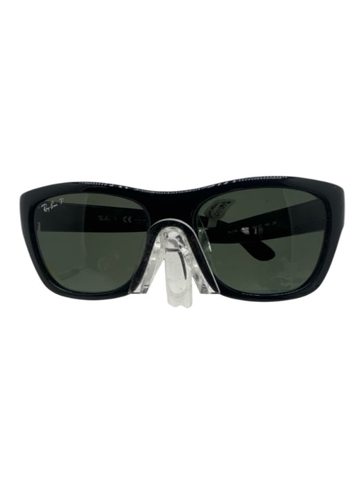 Ray Ban Black Acetate Silver Hardware Square Sunglasses Black