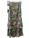 Banjanan Size M Green, Pink, Multi Cotton Floral Wrap Midi Skirt Green, Pink, Multi / M