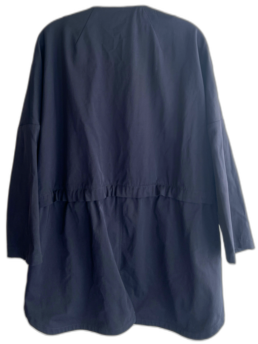 St. John Size L Black Nylon Blend Zip Front Drawstring Hip Length Jacket Black / L