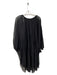 Diane Von Furstenberg Size 10 Black Silk V Neck Long Sleeve Sheer Overlay Dress Black / 10