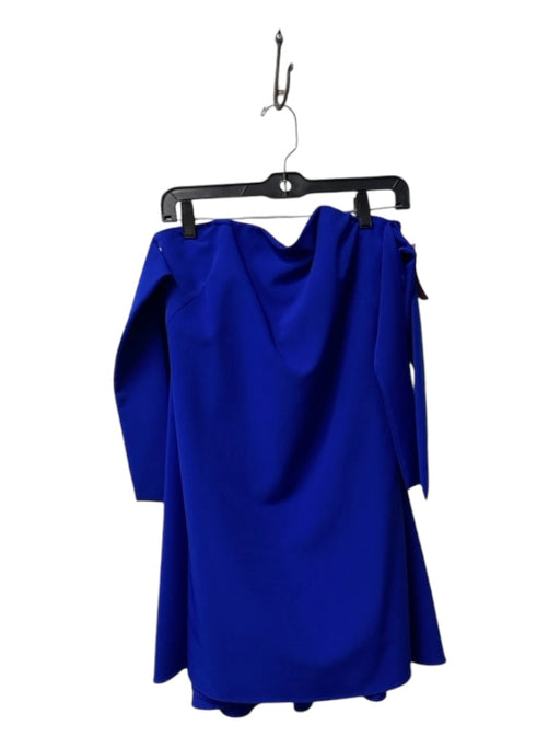 Milly Size 8 Royal Blue Polyester Blend Strapless Back Zip Arm Ties Dress Royal Blue / 8