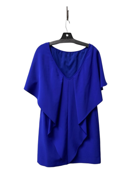 Milly Size 12 Royal Blue Polyester Blend Boat Neck V Back Side Zip Dress Royal Blue / 12