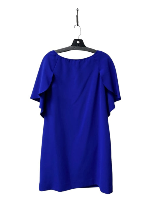 Milly Size 12 Royal Blue Polyester Blend Boat Neck V Back Side Zip Dress Royal Blue / 12