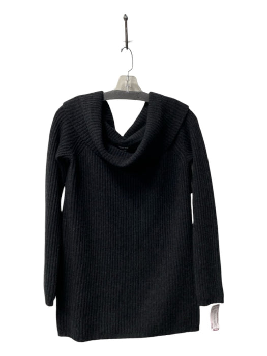 Worth Size M Black Wool Blend Off Shoulder Long Sleeve Tunic Style Sweater Black / M