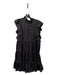 Cinq a Sept Size 10 Black Polyester High Neck Flutter Sleeve Back Zip Dress Black / 10