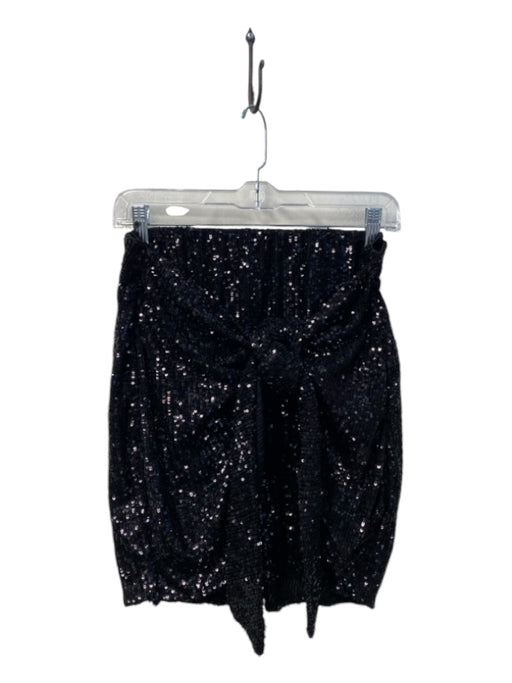 Show Me Your Mumu Size L Black Polyester Blend Tie Front Sequin Mini Skirt Black / L