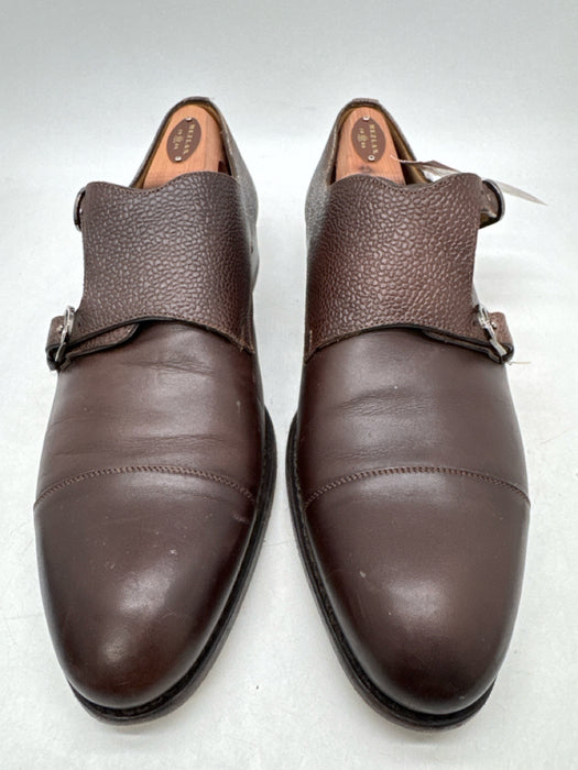 Impronta Shoe Size 9 Brown Leather Solid Double Monk Strap Dress Men's Shoes