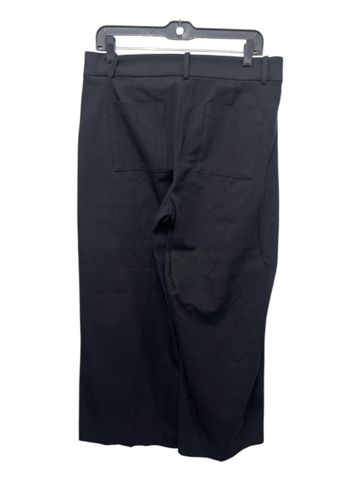 J Crew Size 10T Black Cotton Blend Mid Rise Front Pockets Wide Leg Trouser Pants Black / 10T