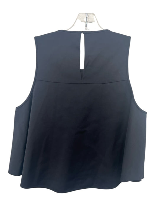Tibi Size 10 Black Triacetate Keyhole Back feather Sleeveless Top Black / 10