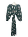 The Great Size 2 Green, Black, White Cotton Long puff sleeve Floral Midi Dress Green, Black, White / 2