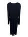 Ann Mashburn Size XL Black Viscose & Polyester Rib Knit Long Sleeve Maxi Dress Black / XL