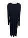 Ann Mashburn Size XL Black Viscose & Polyester Rib Knit Long Sleeve Maxi Dress Black / XL