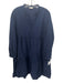 Hartford Size 2 Navy Cotton V Neck Long Cuff Sleeve Above knee Solid Dress Navy / 2