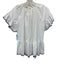 Ann Mashburn Size M White Cotton Scallop Hem Round Neck Keyhole Back Top White / M