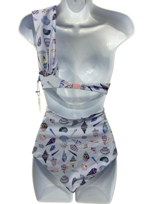 Marysia Size XXL Blue, Green & Purple Poly Blend Cut Outs Cold Shoulder swimwear Blue, Green & Purple / XXL