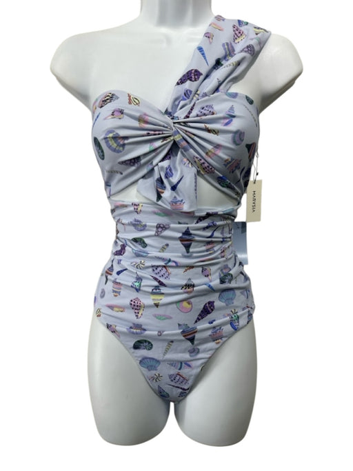 Marysia Size XXL Blue, Green & Purple Poly Blend Cut Outs Cold Shoulder swimwear Blue, Green & Purple / XXL