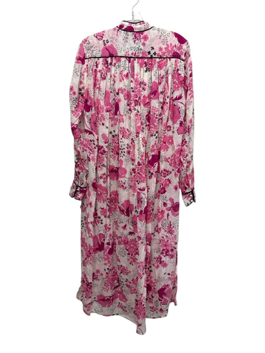 Laurence Bras Size 36 Pink, White, black Cotton Long Sleeve Floral Print Dress Pink, White, black / 36