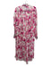 Laurence Bras Size 36 Pink, White, black Cotton Long Sleeve Floral Print Dress Pink, White, black / 36