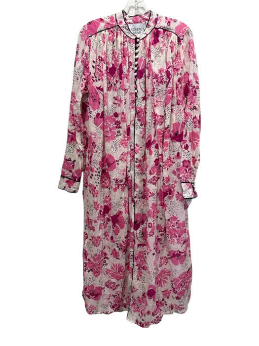 Laurence Bras Size 36 Pink, White, black Cotton Long Sleeve Floral Print Dress Pink, White, black / 36