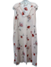 Vince Size M Peach, Orange & Black Polyester Sleeveless Floral Pleated Dress Peach, Orange & Black / M