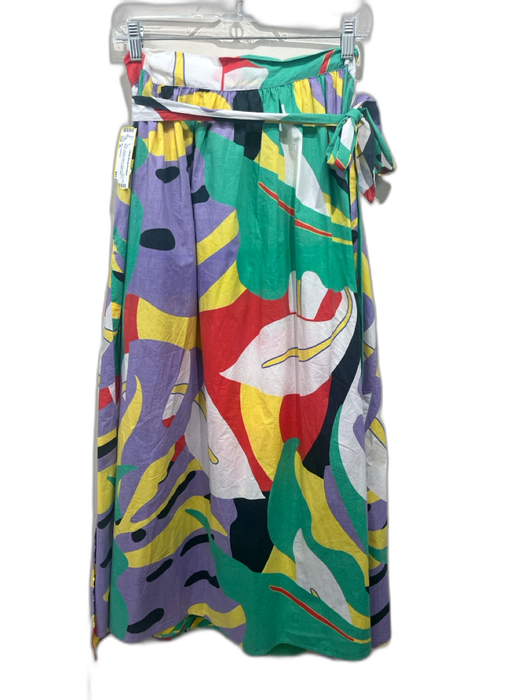 Mara Hoffman Size XL Green, Purple & Multi Organic Cotton Wrap pocket Maxi Skirt Green, Purple & Multi / XL