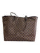 Louis Vuitton Brown & Tan Coated Canvas Leather trim Damier Side Ties Tote Bag Brown & Tan / M