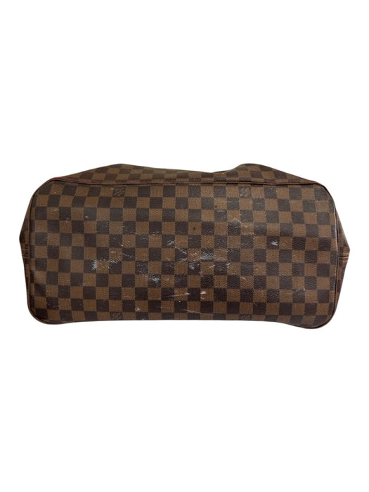 Louis Vuitton Brown & Tan Coated Canvas Leather trim Damier Side Ties Tote Bag Brown & Tan / M