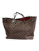 Louis Vuitton Brown & Tan Coated Canvas Leather trim Damier Side Ties Tote Bag Brown & Tan / M