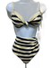 Johanna Ortiz Size M White & Black Polyamide & Elastane Striped Swimsuit White & Black / M