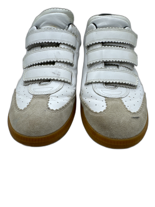 Isabel Marant Shoe Size 42 White, Beige, Tan Leather Gum sole Velcro Sneakers White, Beige, Tan / 42