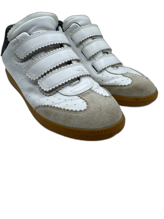 Isabel Marant Shoe Size 42 White, Beige, Tan Leather Gum sole Velcro Sneakers White, Beige, Tan / 42