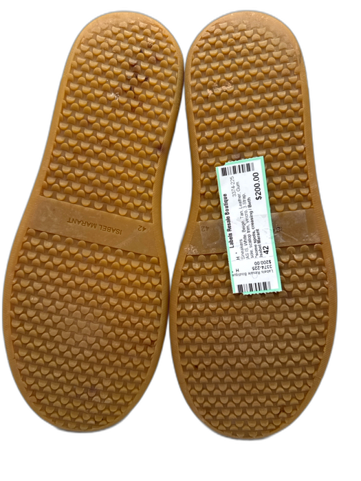 Isabel Marant Shoe Size 42 White, Beige, Tan Leather Gum sole Velcro Sneakers White, Beige, Tan / 42