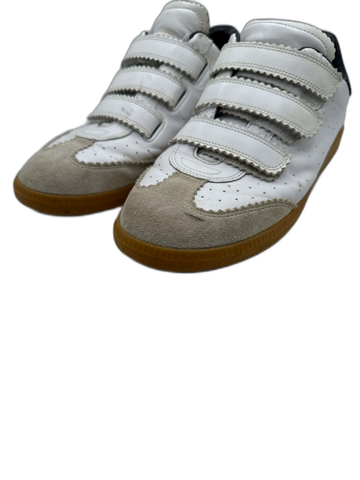 Isabel Marant Shoe Size 42 White, Beige, Tan Leather Gum sole Velcro Sneakers White, Beige, Tan / 42