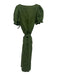 Sleeper Size XL Olive Green Linen Short Puff Sleeve Square Neck Dress Olive Green / XL