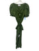 Sleeper Size XL Olive Green Linen Short Puff Sleeve Square Neck Dress Olive Green / XL