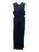 Self Portrait Size 10 Black & Navy Blue Polyester Sleeveless Back Zip Gown Black & Navy Blue / 10