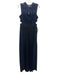 Self Portrait Size 10 Black & Navy Blue Polyester Sleeveless Back Zip Gown Black & Navy Blue / 10
