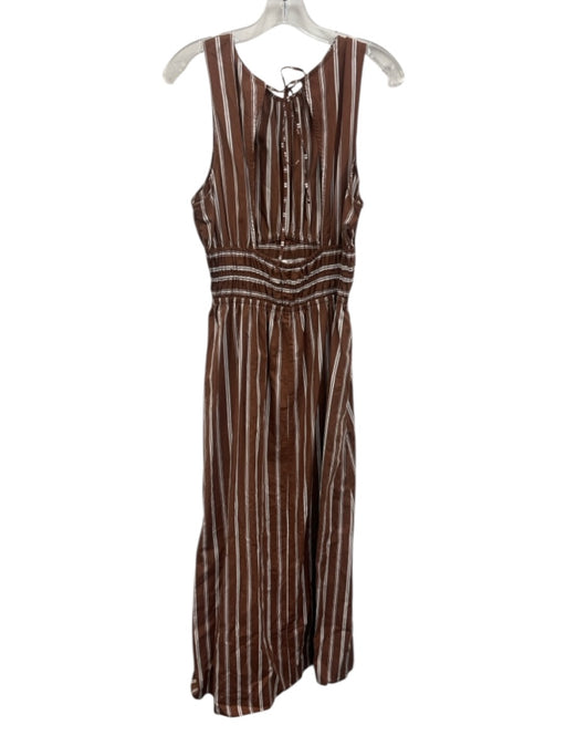 Faithful The Brand Size 8 Brown & White Cotton Boat Neck Sleeveless Dress Brown & White / 8