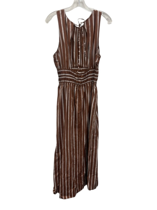 Faithful The Brand Size 8 Brown & White Cotton Boat Neck Sleeveless Dress Brown & White / 8
