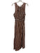 Faithful The Brand Size 8 Brown & White Cotton Boat Neck Sleeveless Dress Brown & White / 8