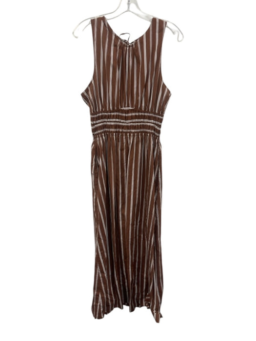 Faithful The Brand Size 8 Brown & White Cotton Boat Neck Sleeveless Dress Brown & White / 8
