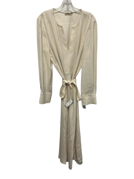 Ulla Johnson Size Est S/M Cream White No Fabric Tag V Neck Vertical Seam Dress Cream White / Est S/M