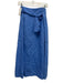 Diane Von Furstenberg Size L Blue & White Linen Button Down Midi Skirt Blue & White / L