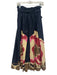 La Double J Size L Black, Pink & Cream Cotton Ruffle Trim Abstract Print Skirt Black, Pink & Cream / L