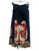 La Double J Size L Black, Pink & Cream Cotton Ruffle Trim Abstract Print Skirt Black, Pink & Cream / L