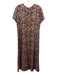La Double J Size XL Pink, Green, & Multi Silk Scoop Neck Back Zip Dress Pink, Green, & Multi / XL