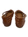Margaux Shoe Size 43 Camel Brown Leather Woven Cutout Adjustable Strap Sandals Camel Brown / 43