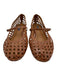 Margaux Shoe Size 43 Camel Brown Leather Woven Cutout Adjustable Strap Sandals Camel Brown / 43